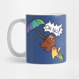 Umbrella Sloth Cat and Turtle Mug